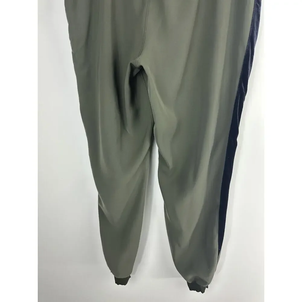 Lululemon On The Fly Jogger Pants Olive Green Black Velvet Trim Women's Size 12 - Picture 11 of 13